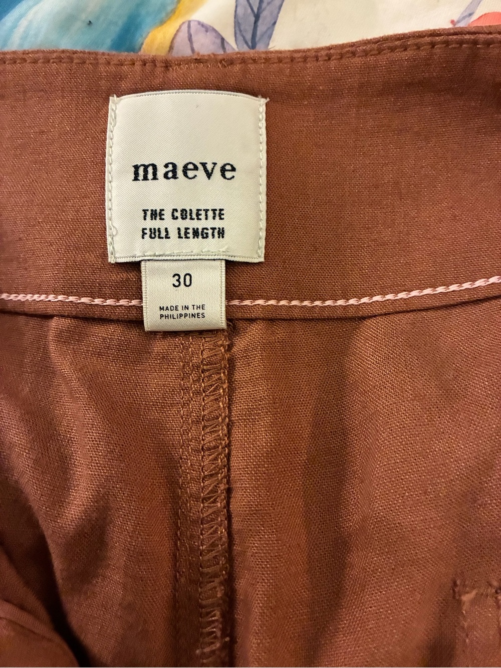 Maeve Colette Wide Leg High Rise Pants in Rust - Picture 4 of 10